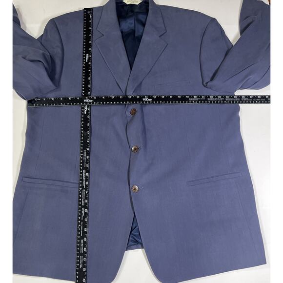 Joseph & Feiss Men’s Blue Silk 3 Button Blazer 50R No Vent - Picture 6 of 10